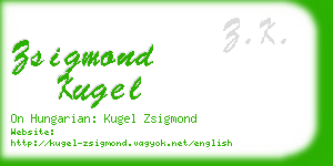 zsigmond kugel business card